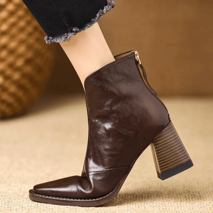 Marzena botines de piel en marrón
