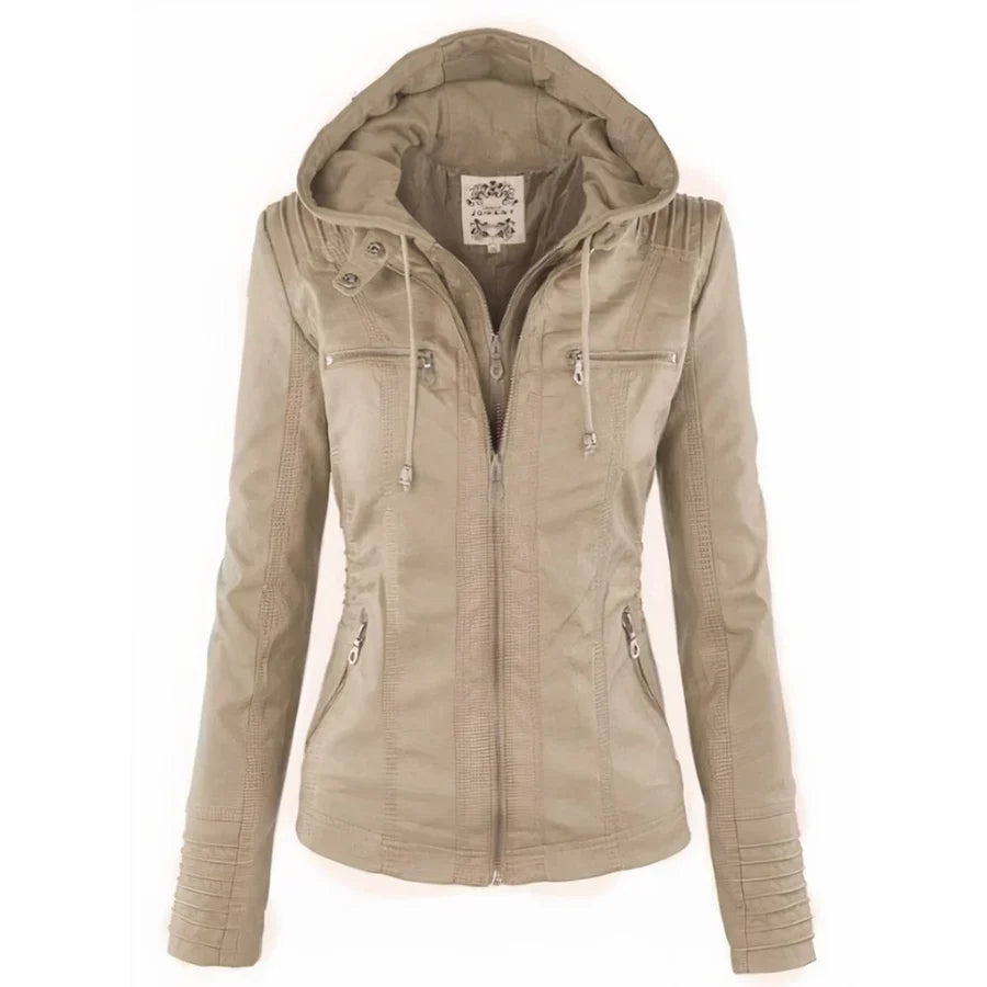 Flavia chaqueta efecto piel en beige
