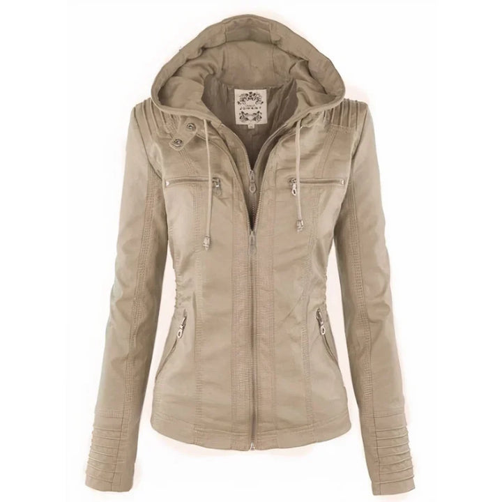 Flavia chaqueta efecto piel en beige