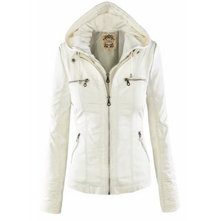 Flavia chaqueta efecto piel en blanco