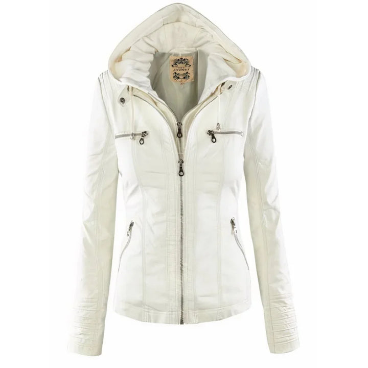 Flavia chaqueta efecto piel en blanco